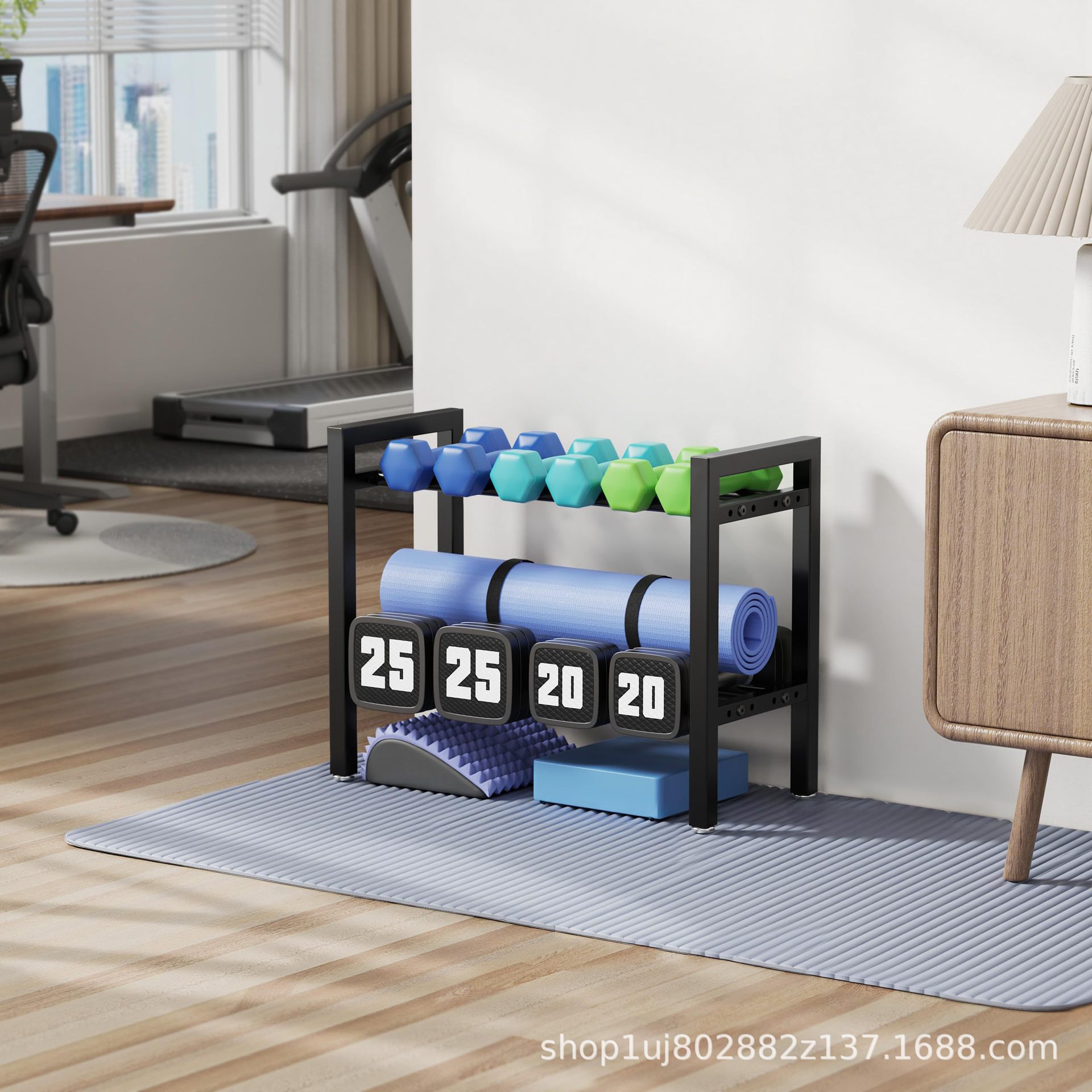 Sports Equipment Holder - Porta manubri regolabile in metallo, supporto